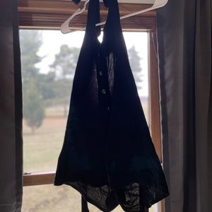 Open back black romper